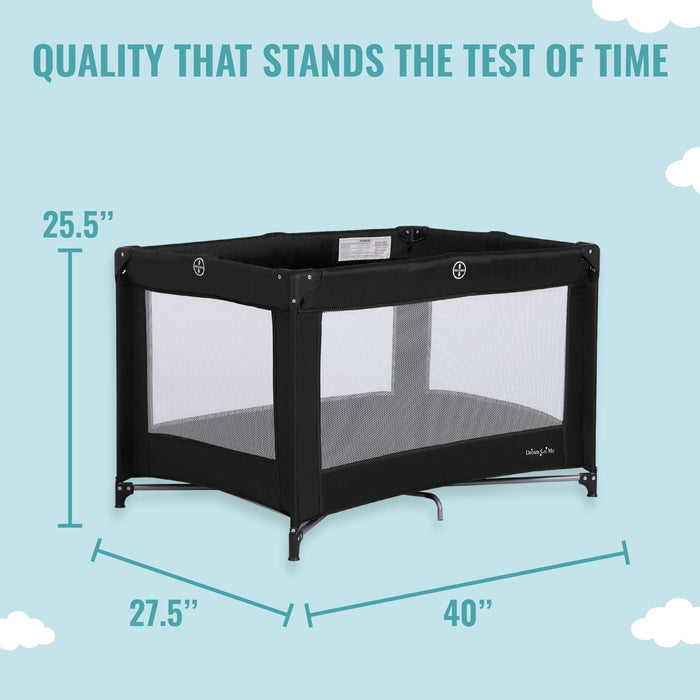 Dream On Me Zazzy Portable Playard With Bassinet – Black lifestyle