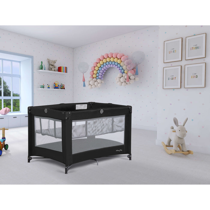 Dream On Me Zazzy Portable Playard With Bassinet – Black lifestyle