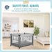 Dream On Me Zazzy Portable Playard With Bassinet – Grey lifestyle