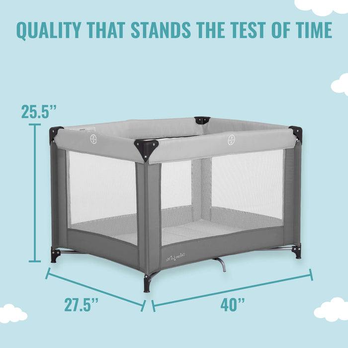 Dream On Me Zazzy Portable Playard With Bassinet – Grey lifestyle