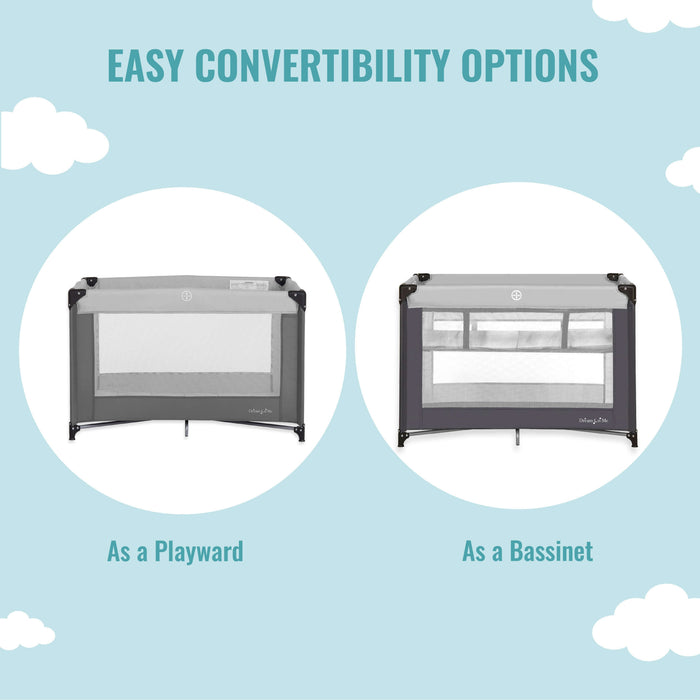 Dream On Me Zazzy Portable Playard With Bassinet – Grey lifestyle