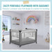 Dream On Me Zazzy Portable Playard With Bassinet – Grey lifestyle