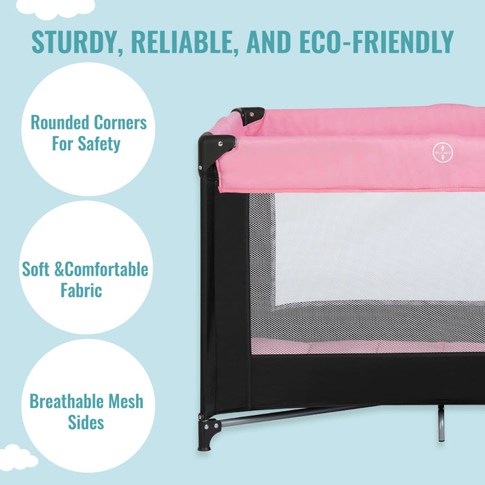 Dream On Me Zazzy Portable Playard With Bassinet – Pink lifestyle