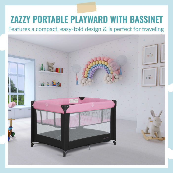Dream On Me Zazzy Portable Playard With Bassinet – Pink lifestyle