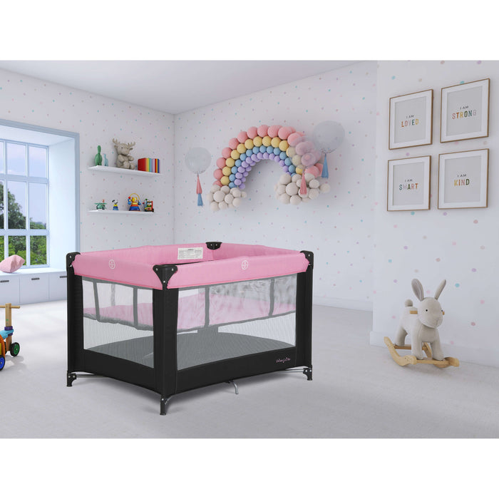 Dream On Me Zazzy Portable Playard With Bassinet – Pink lifestyle