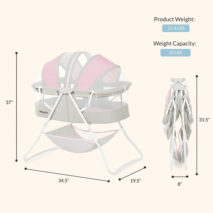Dream On Me Karley Bassinet – Grey & Pink (3)