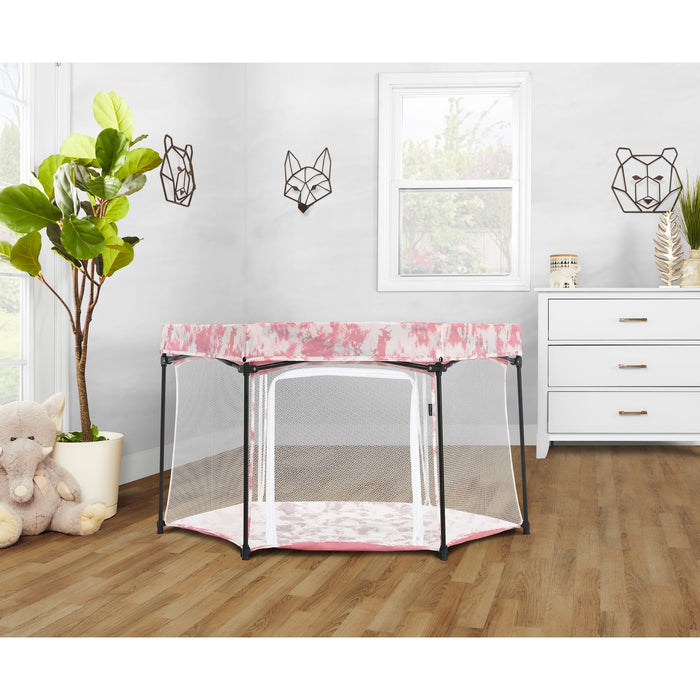 Dream On Me Onyx Playpen – Blush Pink lifestyle