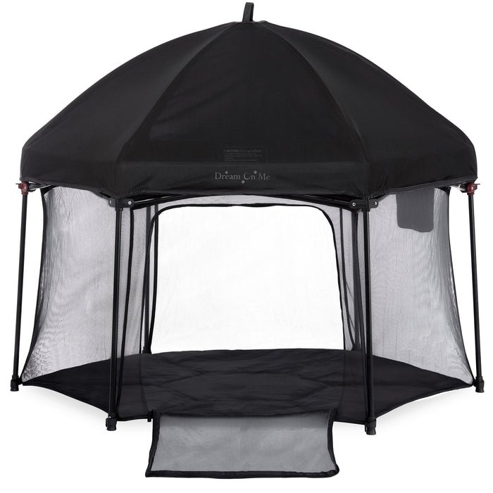 Dream On Me Onyx Playpen Set with Canopy – Black lifestyle