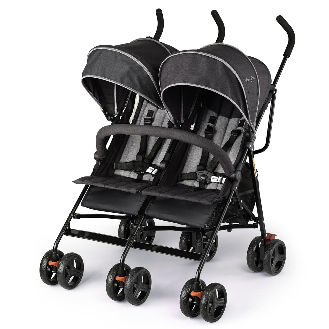 Dream On Me Volgo Twin Umbrella Stroller – Black
