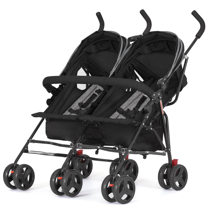 Dream On Me Volgo Twin Umbrella Stroller – Black lifestyle