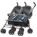 Dream On Me Volgo Twin Umbrella Stroller – Blue & Dark Grey lifestyle