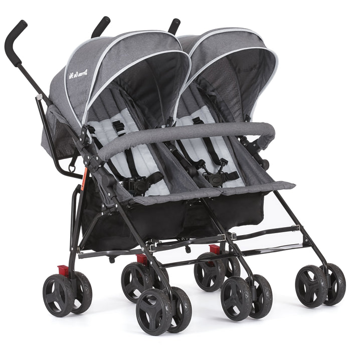 Dream On Me Volgo Twin Umbrella Stroller – Grey lifestyle