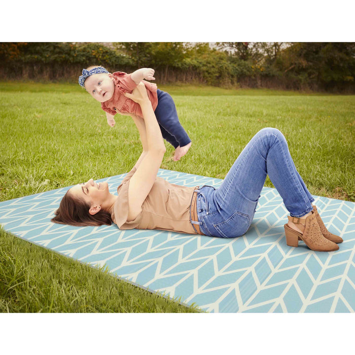 Dream On Me Play Time Reversible Baby Play Mat – Multi House + Blue Print lifestyle