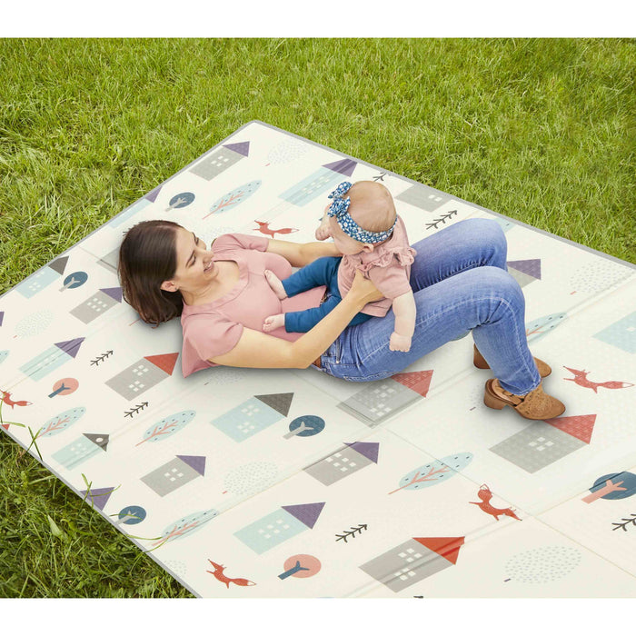 Dream On Me Play Time Reversible Baby Play Mat – Multi House + Blue Print lifestyle