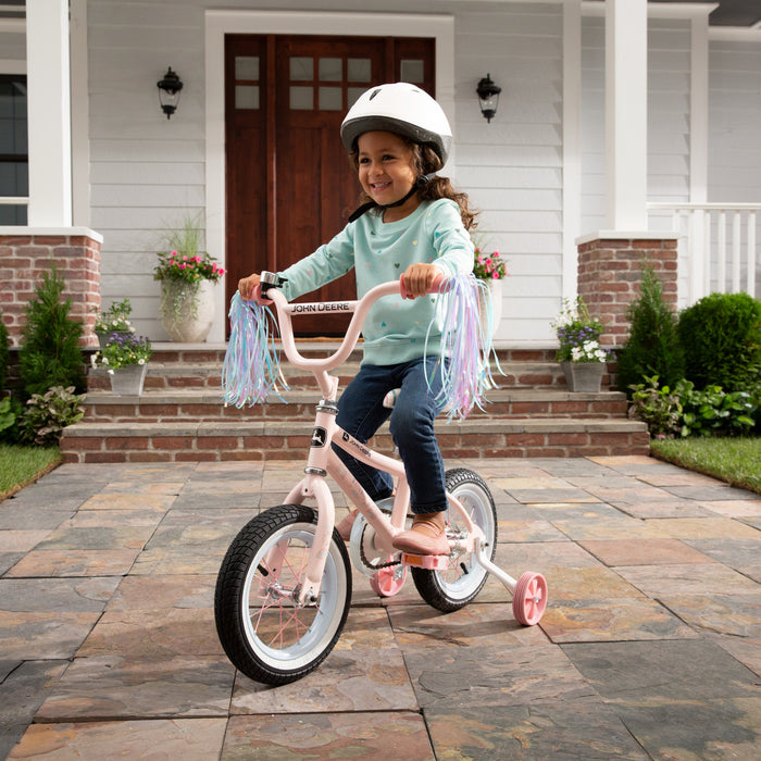John Deere 12 Inch Child’s Bicycle with Removable Training Wheels – Clouds – Kids Bike for Ages 3 and Up