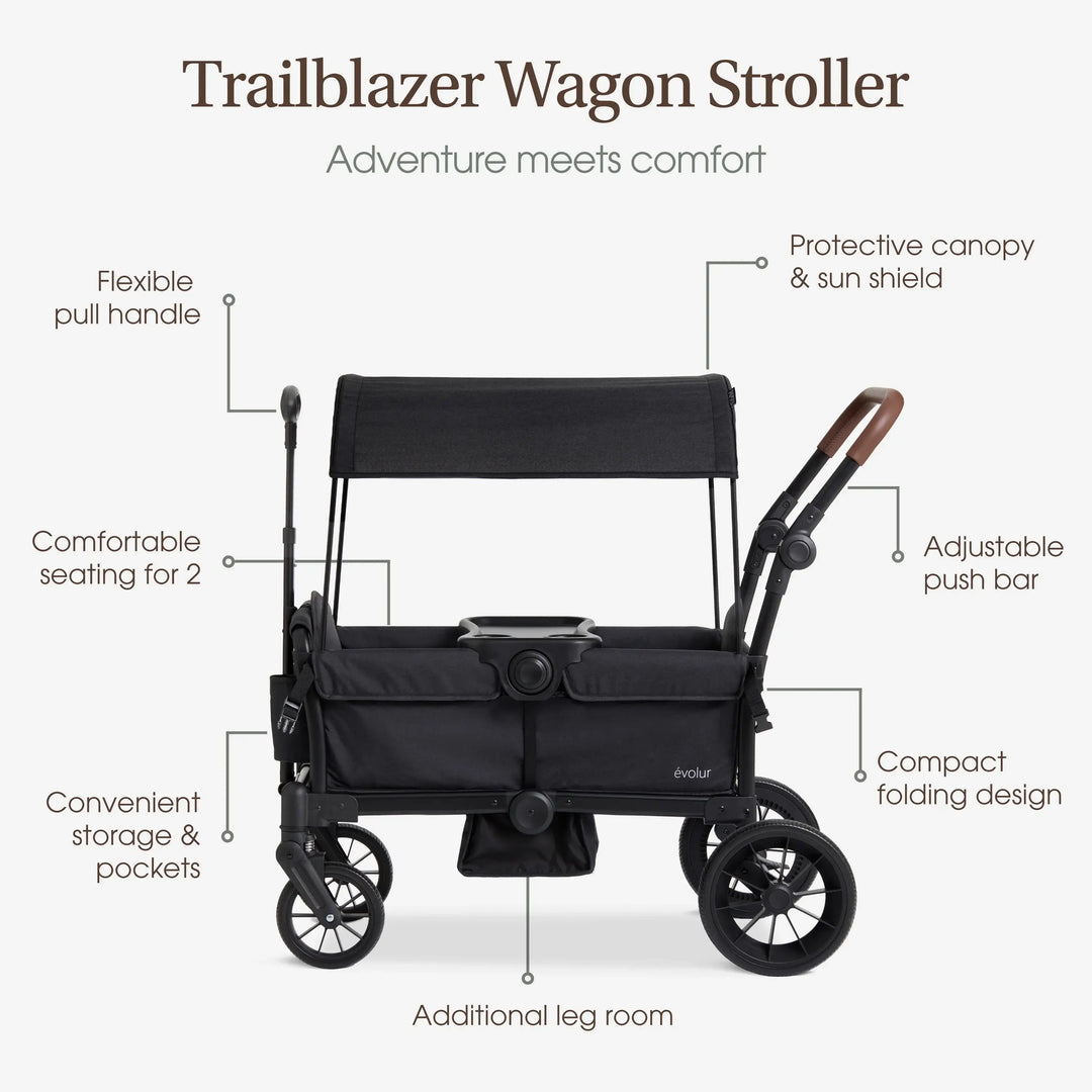 Evolur TrailBlazer Wagon Stroller – Black Key Feature