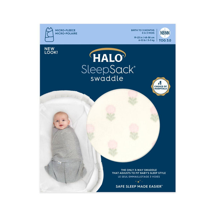 Halo Sleepsack Swaddle Micro-Fleece - Block Flower - 3.0 TOG