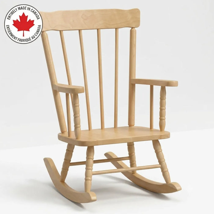 Junior Solid Maple Wood Rocking Chair – Classic Hardwood Child’s Nursery Rocker (Made in Canada) | Goldtex