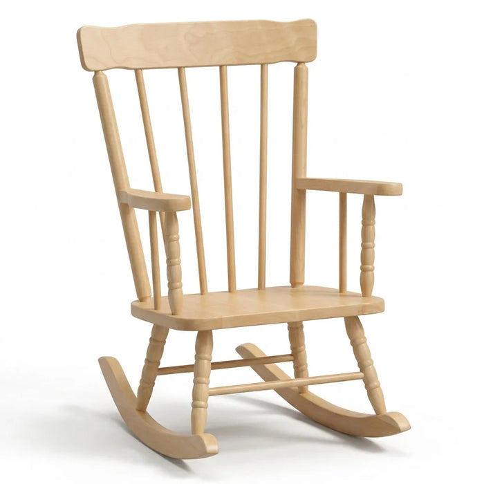 Junior Solid Maple Wood Rocking Chair – Classic Hardwood Child’s Nursery Rocker (Made in Canada) | Goldtex