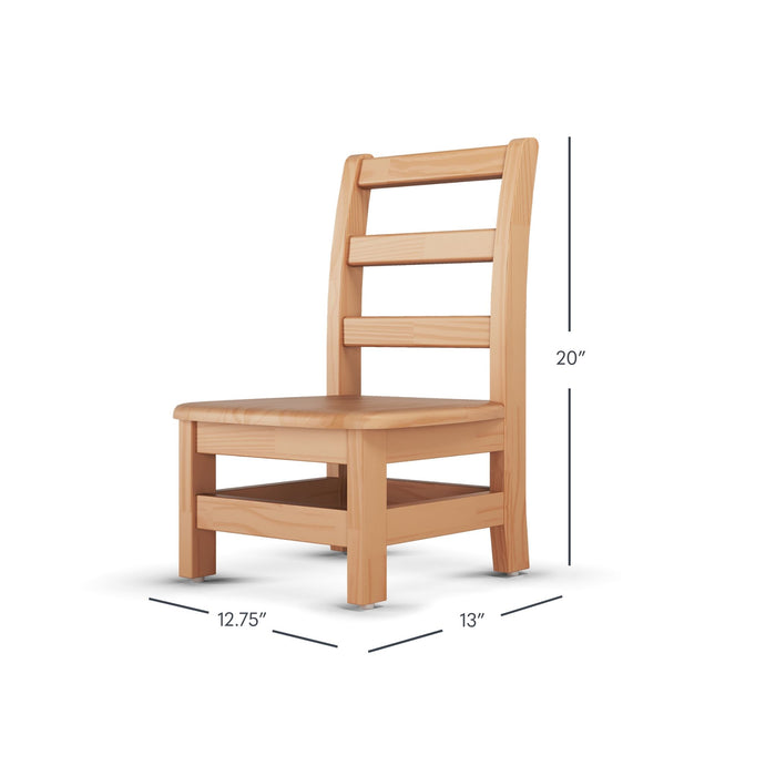 Foundations Little Scholars Solid Wood Kids School Chairs – 2-Pack (8”–16” Seat Heights)
