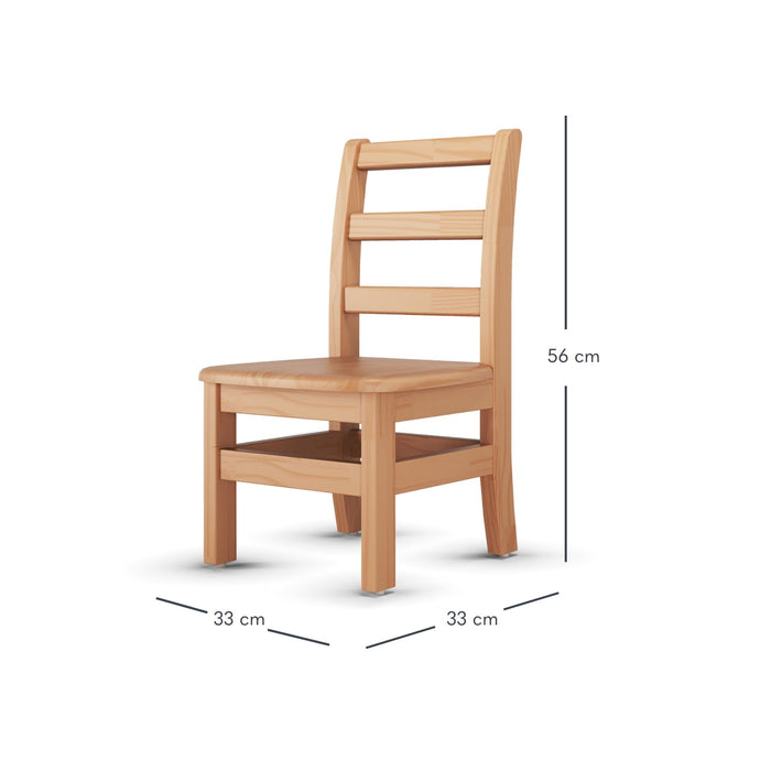 Foundations Little Scholars Solid Wood Kids School Chairs – 2-Pack (8”–16” Seat Heights)