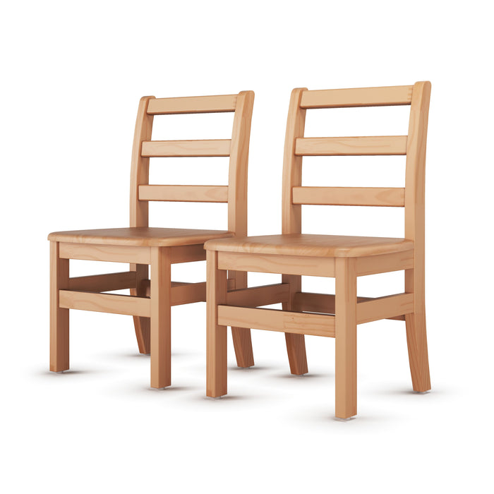 Foundations Little Scholars Solid Wood Kids School Chairs – 2-Pack (8”–16” Seat Heights)