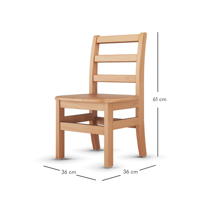 Foundations Little Scholars Solid Wood Kids School Chairs – 2-Pack (8”–16” Seat Heights)