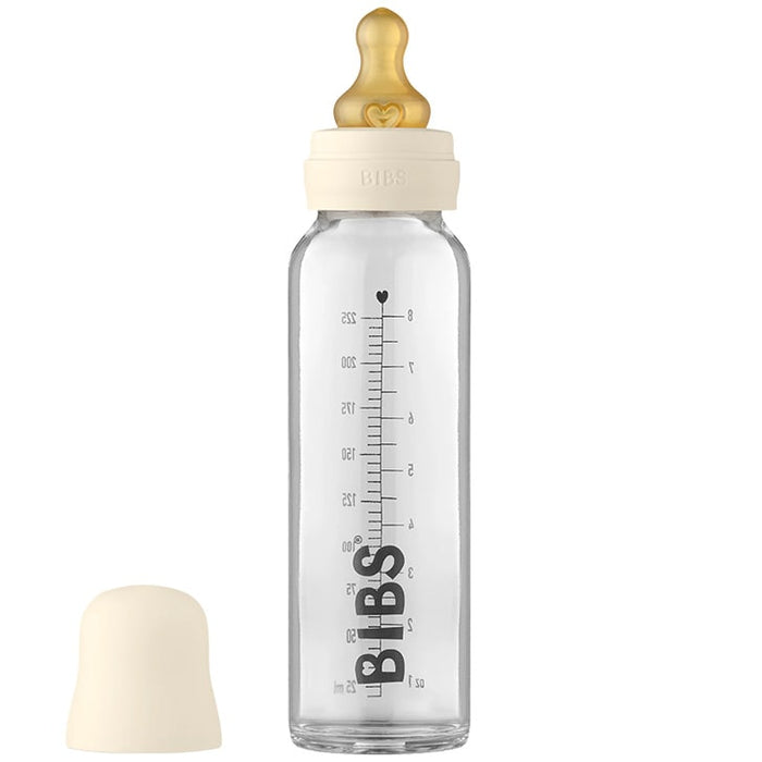 BIBS Baby Glass Bottles Latex 225ml Ivory - 1 Pack