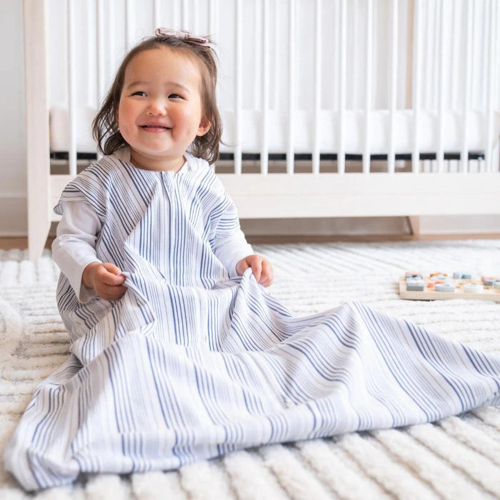 Halo Sleepsack Wearable Blanket 100% Cotton Blue Stripes 0.5 TOG