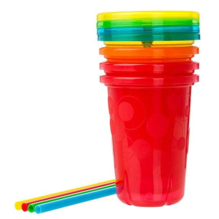 The First Years Take & Toss Spill Proof Straw Cups, 10 Oz – 4 Pack