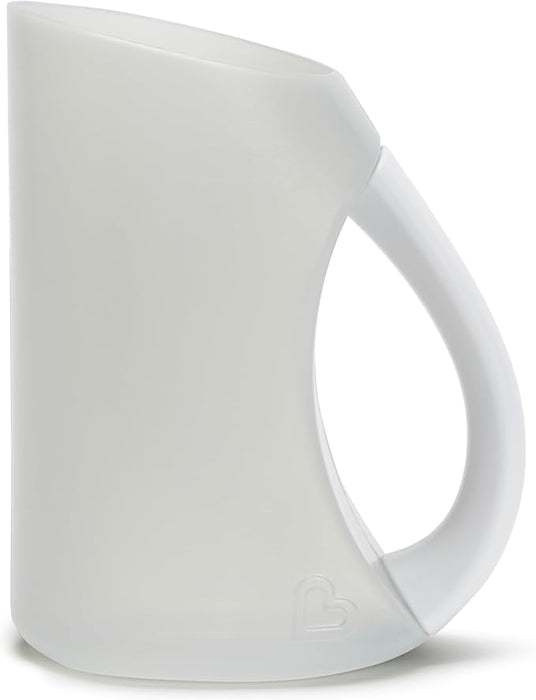Translucent plastic rinse cup with ergonomic handle for babies and kids bath time