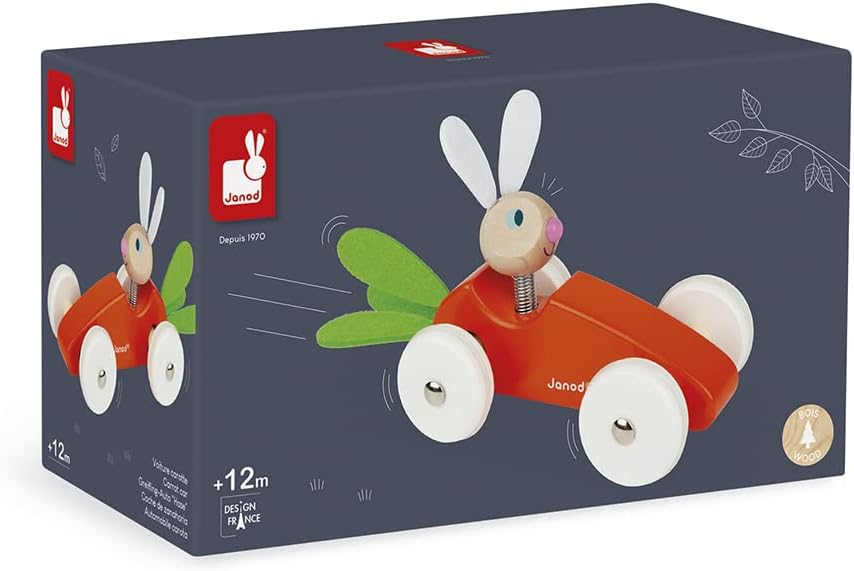 Janod Baby Rabbit's Carrot Wooden Car