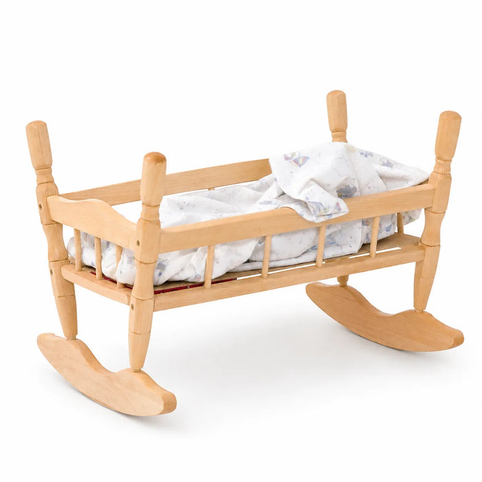 Solid maple wooden doll cradle