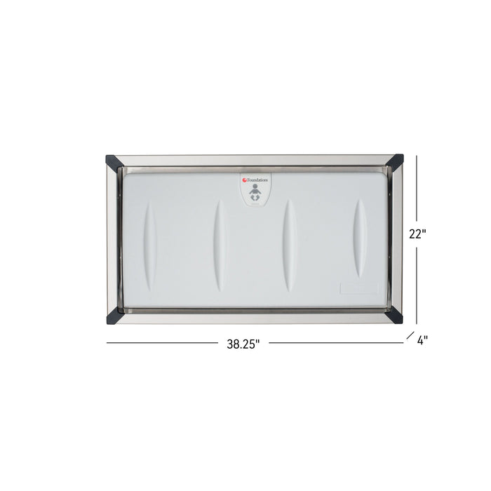 Table à langer commerciale encastrée horizontale classique de Foundations (avec cadre en acier inoxydable)