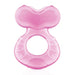 Nuby Teethe-eez soft silicone teether in pink shown on a plain white background.