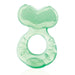Nuby Teethe-eez Soft Silicone Teether in green shown upright against a white background.