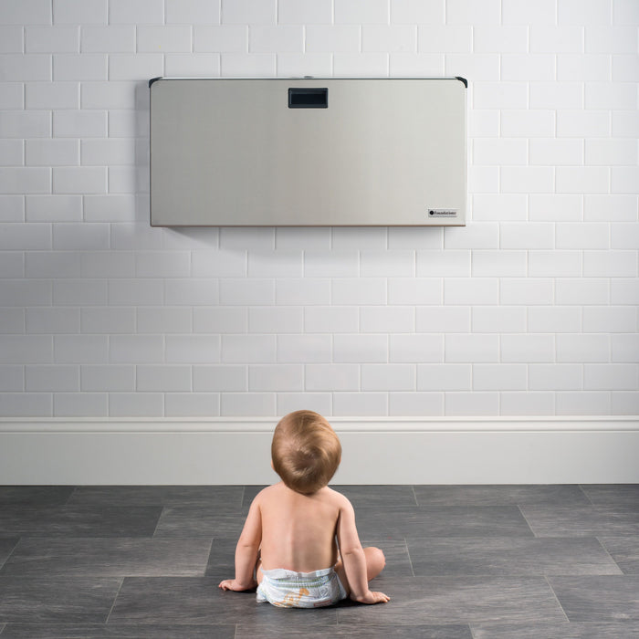Goldtex Stainless Steel Frameless Horizontal Baby Changing Station, Surface Mount