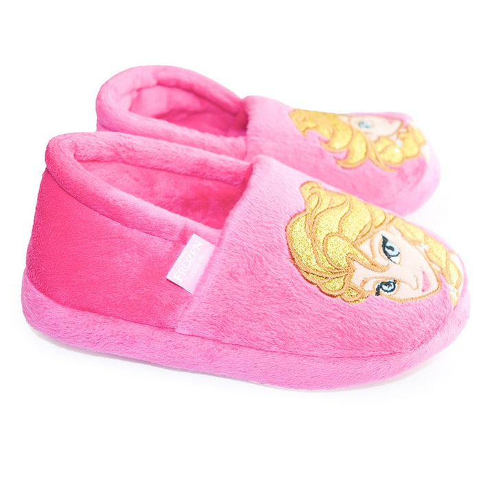 Kids Shoes Disney Frozen Pink Plush Non-slip Slippers - 55103