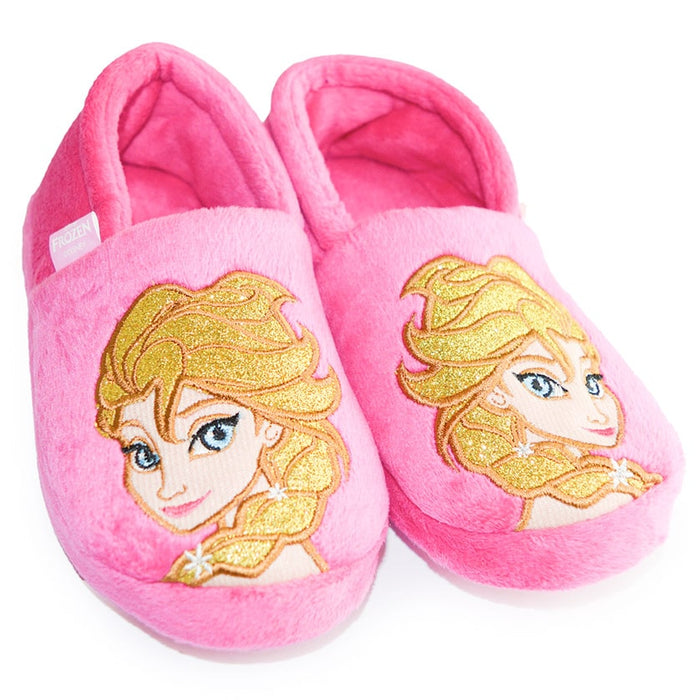 Kids Shoes Disney Frozen Pink Plush Non-slip Slippers - 55103