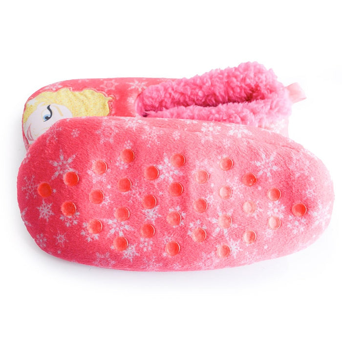 Kids Shoes Disney Frozen Pink Sherpa Non-slip Slipper-socks - 55233