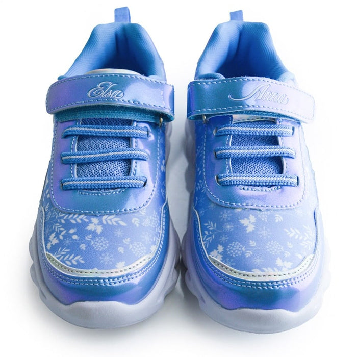 Kids Shoes Disney Frozen Youth Girls Light-up Sports Shoes