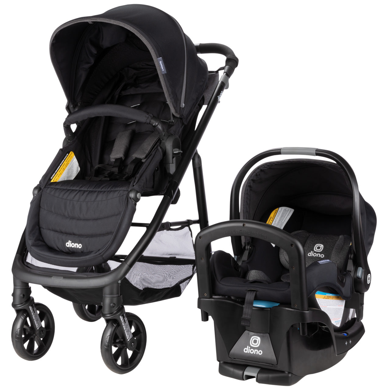 Système de voyage Quantum 4 de Diono 3-en-1 avec le siège d'auto LiteClik 30 R SafePlus pour bébé