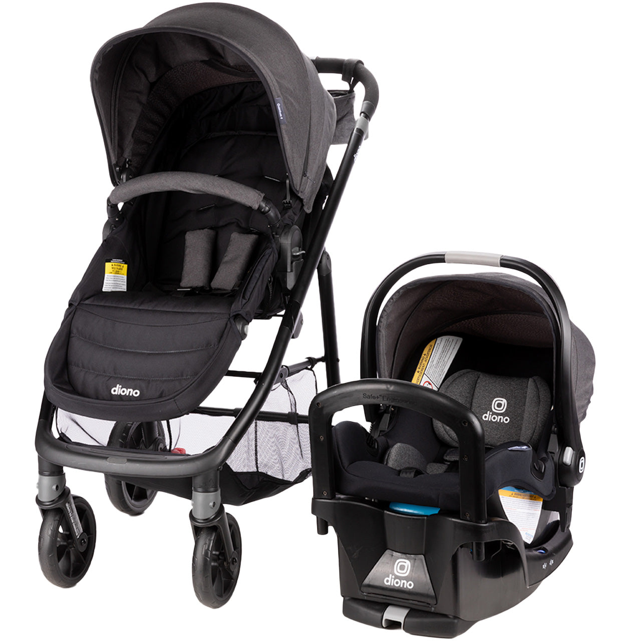 Système de voyage Quantum 4 de Diono 3-en-1 avec le siège d'auto LiteClik 30 R SafePlus pour bébé