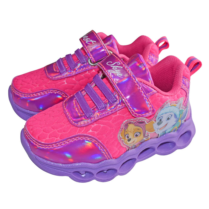 Kids Shoes Toddlers Paw Patrol Flashy Pink Sky & Everest Sports Light-Up Shoes (Sizes 5-10)