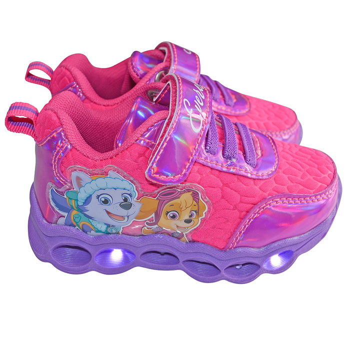 Kids Shoes Toddlers Paw Patrol Flashy Pink Sky & Everest Sports Light-Up Shoes (Sizes 5-10)