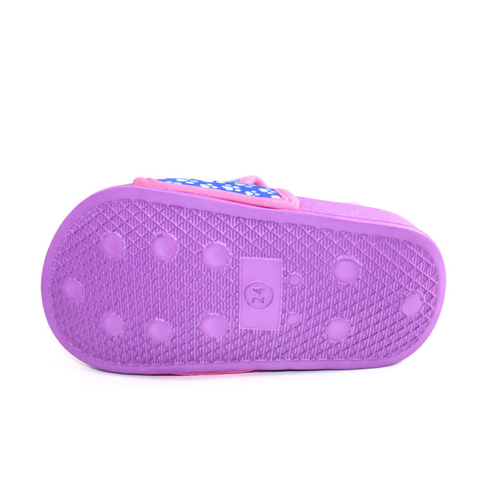 Paw Patrol girls’ sandal showing the textured purple sole and size marking on a white background.