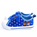 Paw Patrol boys' blue canvas shoes with cartoon character prints, shown on a white background.