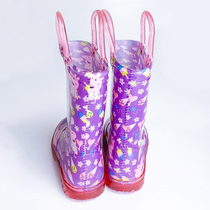 Kids Shoes Peppa Pig Toddler Girls Light-up Rain Boots