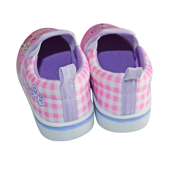 Peppa Pig Girls' Slip-On Canvas Shoes – Pink Gingham – Toddler Sizes 5 to 10