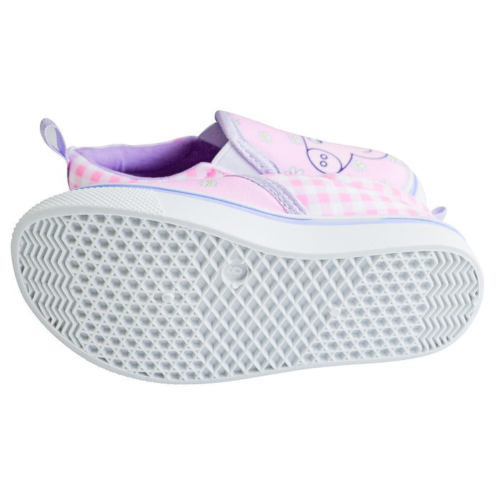 Peppa Pig Girls' Slip-On Canvas Shoes – Pink Gingham – Toddler Sizes 5 to 10